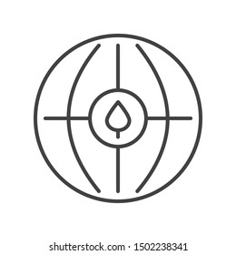 Sustainable development black line icon. Environmental protection sign. Ecosystem. Zero waste lifestyle. Pictogram for web page, mobile app, promo. UI/UX/GUI design element. Editable stroke.