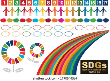 Sustainable Development Goals　specified color CMYK design elements with specified color Swatches