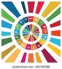 Sustainable Development Colorful wheel Illustration isolated on white. Concept for Corporate social responsibility project. Goals for a better world. 3D Illustration. svg