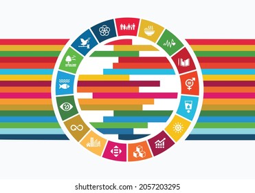 Sustainable Development Colorful wheel Illustration isolated on white. Concept for Corporate social responsibility project. Goals for a better world. 3D Illustration. svg