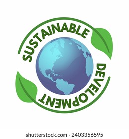 Sustainable development concept, badge design, sustainable development for a better world