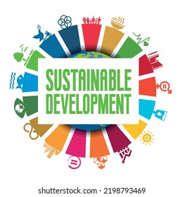Sustainable Development concept Colourful cube wheel vector design. Corporate social responsibility. Goals for action for a better world. Vector illustration.	 svg