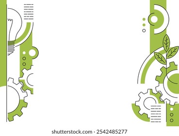 Sustainable development and Conservation Innovation. Decoration for slideshow, report or presentation, left and right margins of layout