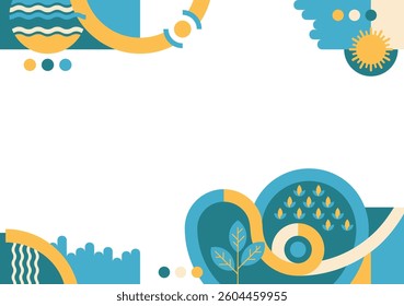 Sustainable development and Conservation Innovation. Geometric decoration for slideshow, report or presentation, top and bottom margins of layout
