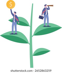 Sustainable development, economy, climate change concept. Benefits of green industry,
