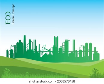 Sustainable Development. Environment And Ecology In Green Concept, Oil  Gas Sector, Oil Industry, ECO