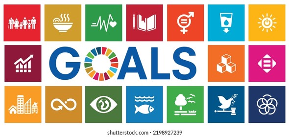 Sustainable Development global goals with Typography vector design.  Corporate social responsibility. Sustainable Development for a better world. Vector illustration.
 svg