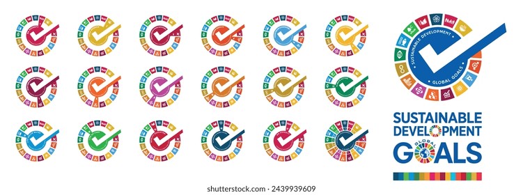Sustainable Development global goals vector design. Goals icon set. SDG'z Design resource. Corporate social responsibility. Sustainable Development for a better world. Vector illustration. svg
