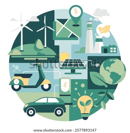 Sustainable Development Goals - Affordable and clean energy - Stock Illustration as EPS 10 File