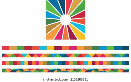 Objetivos de Desarrollo Sostenible, Programa 2030. Diseñar elementos en colores SDG. Ilustración del vector EPS 10, aislado y editable 