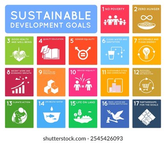 Sustainable Development Goals Corporate Social Responsibility Project Goal for a Better World. Vector illustration of SDGs