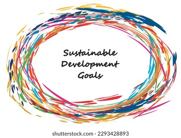 Sustainable Development Goals diversity image CMYK abstract oval frame, vector