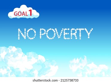 Sustainable Development Goals goal 1 cloud icon  illustration, layered