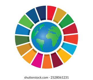 ícone Objetivos de Desenvolvimento Sustentável (ODS) das nações unidas. As metas globais. Sdg, signo, logo, metas, metas globais, un, ecologia, elemento.  Pode usar para infográfico, banner, cartaz, web design. 