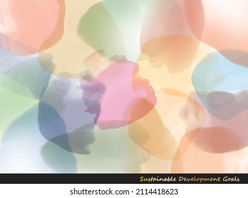 Sustainable Development Goals image CMYK watercolor abstract  background 5, Vector