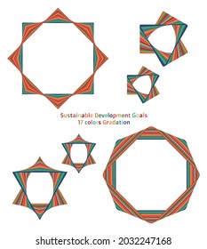 Sustainable Development Goals Image of the SDGs: A beautiful 17 colors gradation frame set Vector
　The frame is a gradation made up of 17 colors, inspired by the SDGs.