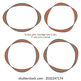 Sustainable Development Goals Image of the SDGs: A beautiful 17 colors gradation frame set Vector
　The frame is a gradation made up of 17 colors, inspired by the SDGs.