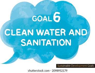 Sustainable Development Goals image watercolor Handwritten characters Goal6