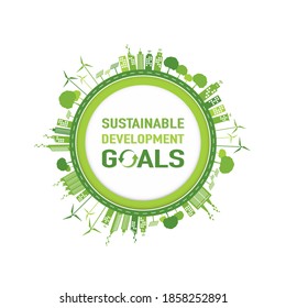 Sustainable Development Goals Template Frame And Background, Vector Illustration