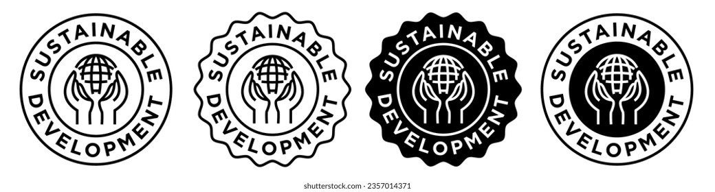 sustainable development icon. Environment friendly global awareness symbol. Planet safe natural product packaging sign vector. save earth logo