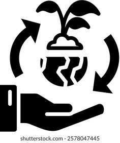 Sustainable Development Icon Glyph Vector Illustration
