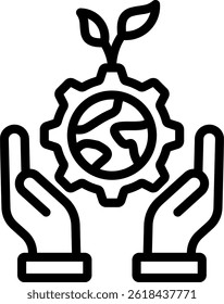 Sustainable Development Icon Outline Vector Illustration