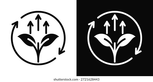 Symbol für nachhaltige Entwicklung, weißer und schwarzer Hintergrund