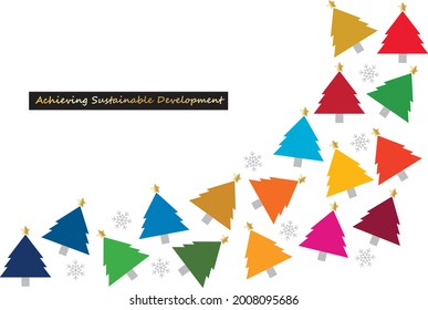 Sustainable Development image christmas tree line icon