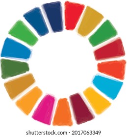 Sustainable Development image hand painted CMYK watercolor icon