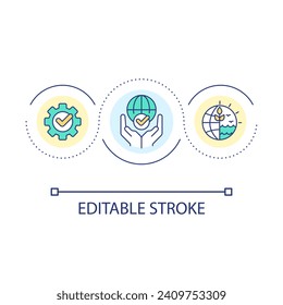 Sustainable development loop concept icon. Inclusive growth. Environment saving technology abstract idea thin line illustration. Isolated outline drawing. Editable stroke