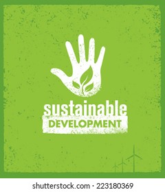 Sustainable Development Motivation Vector Design Element. Eco Green Concept on Organic Background.