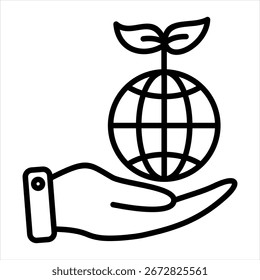 Ilustración vectorial de iconos de esquema de desarrollo sostenible