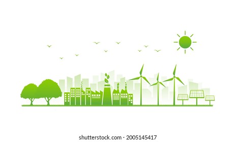 Sustainable development, World Environmental and Ecology friendly concept, Vector illustration