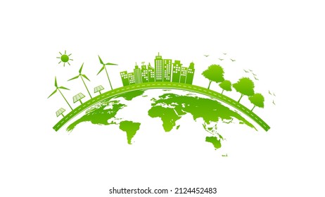 Sustainable development, World Environmental and Ecology friendly concept, Vector illustration