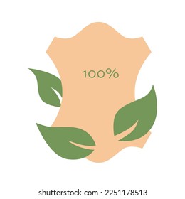 Sustainable eco vegan leather symbols set for clothes tag. Vector stock illustration isolated on black background. EPS10