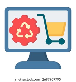 Elemento de icono de comercio electrónico sostenible para el diseño