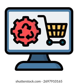 Elemento de icono de comercio electrónico sostenible para el diseño