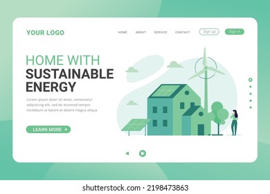 Sustainable Energy For Home Landing Page Template