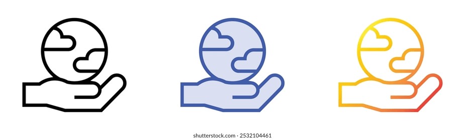 sustainable energy icon. Linear, Blue Fill and Gradient Style Design Isolated On White Background
