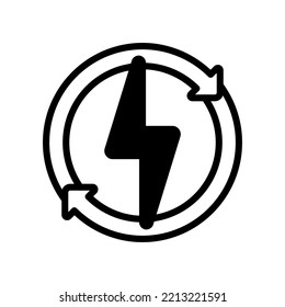 Sustainable Energy Icon. looking for an inexhaustible source of energy.