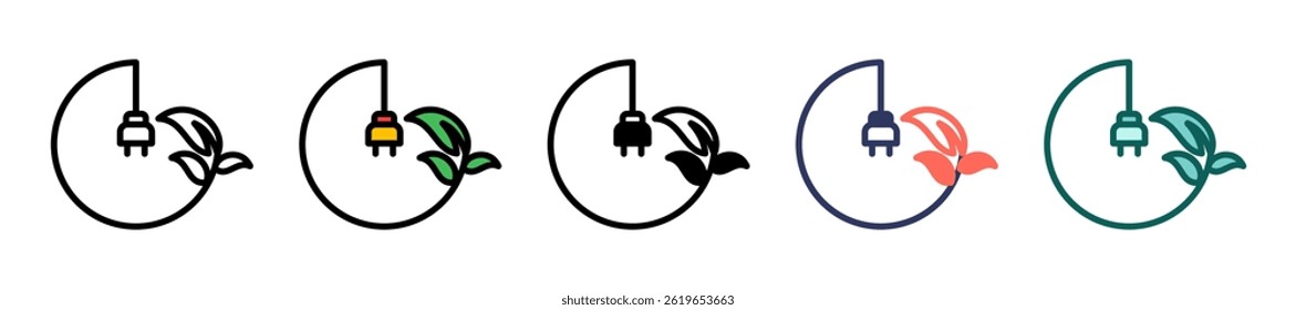 Sustainable Energy Icon multiple Vector Illustration