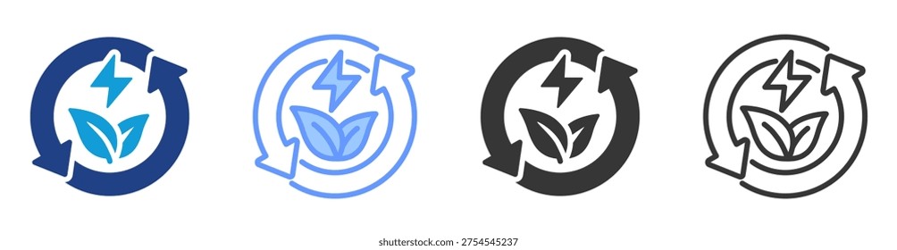 Sustainable Energy icon set multiple style collection