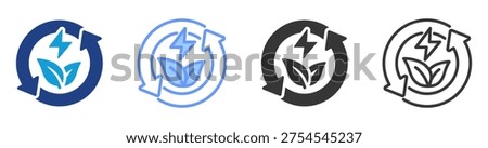 Sustainable Energy icon set multiple style collection