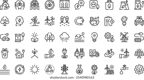 Sustainable energy icons High-Quality Vector Icons Collection with Editable Stroke. Ideal for Professional and Creative Projects.