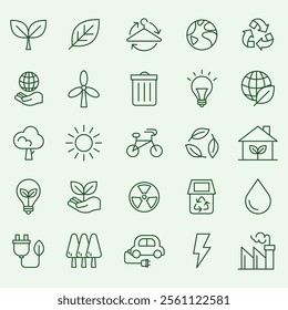 SUSTAINABLE ENERGY - POWER ICON SET