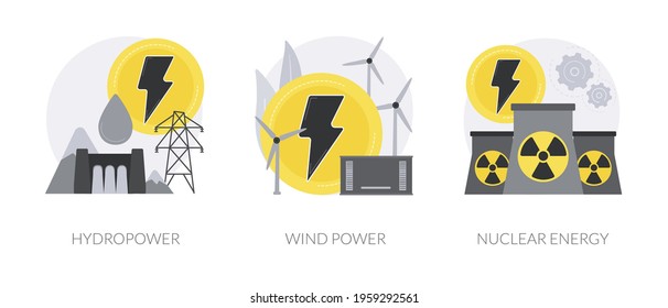 Sustainable energy source abstract concept vector illustrations.