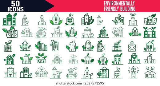 Sustainable and Environmentally Friendly Building Eco Conscious Construction for a Greener Future Illustrator vector