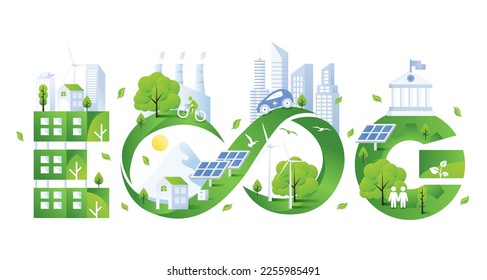 Sustainable ESG Green business Illustration