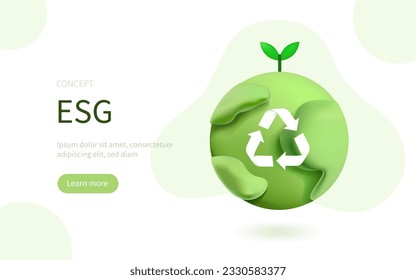 Sustainable ESG industry concept. Environmental, Social, and Corporate Governance concept. Vector illustration
