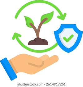 Sustainable Farming Icon Flat Vector Illustration